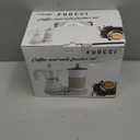 Electric Moka Pot with Milk Frother  3-Cup (150 ml) Modern Espresso Maker for Coffee, Cappuccino, Latte, Mocha & Cuban, White