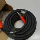 POHIR 3/8" Pressure Washer Hose 50 FT for Cold and Hot Water Max 248F with Quick Connect, 4800psi Kink Resistant Industry Grade Steel Wire Braided Synthetic Rubber Jacket with 2 M22 14mm Adapter Set