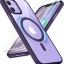 ORETECH Magnetic for iPhone 12 Case/iPhone 12 Pro Case, [Compatible with MagSafe][2 Pcs Screen Protectors][15 FT Drop Protection], Shockproof Bumper Phone Case iPhone 12/12 Pro Cover, Deep Purple