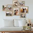 LUCKYLIFE Picture Frame Set 10-Pack, Gallery Wall Frame Collage with 8x10 5x7 4x6 Frames in Natural Woodgrain Finishes