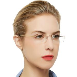 OCCI CHIARI Reading Glasses 1.0 For Women Men Eye Reader with Titanium Frameless Durable Spring Hinge 1.0 1.5 2.0 2.5 3.0 3.5 1.25 1.75 2.25 2.75