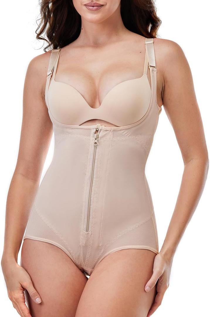 Faja Body Shaper,Shapewear for Women Tummy Control Fajas Colombianas Butt Lifting Bodysuit (Medium, Beige)