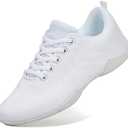 FUQIAO Girls White Cheerleading Shoes Lightweight Competition Sneakers Women Indoor Cheer Dance, White, Shoe 36