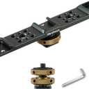 MINIFOCUS Triple Cold Shoe Extension Bar Mount, Aluminum Alloy Hot Shoe Mount Bracket with 1/4" Thread Holes for DSLR Camera Microphone Tripod LED Video Light Flashlight