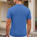 COOFANDY Mens Knit Polo Shirts Casual Short Sleeve Button Down Polo Shirt Classic Golf Shirts, S