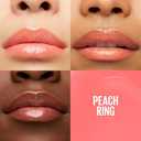 Maybelline New York Lifter Gloss Hydrating Lip Gloss with Hyaluronic Acid, Peach Ring, Sheer Peach, 1 Count