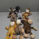 Zhanmai 6 Pieces Safari Stuffed Animals Plush Jungle Animal Toys Set for Boys Girls, Lion Elephant Zebra Giraffe Tiger Monkey for Animal Themed Parties Student Award