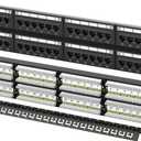 FGB 48-Port Cat6 Patch Panel, 2U 19" Rackmount or Wall Mount RJ45 Ethernet Patch Panel for Gigabit Networks