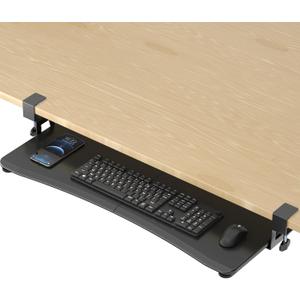 suptek Large Keyboard Tray Under Desk Pull Out with C Clamp Mount, Computer Keyboard & Mouse Tray, 34 (38 Including Clamps) x 11.8 inch Slide-Out Platform Computer Drawer for Typing, Black, DSF1LB