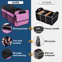 Deosk Car Trunk Organizer for SUV, Car Organizers and Storage with Reinforced Handles, Car Accessories for Women/Men 70L Waterproof Polyester Trunk Organizer (Large, Pink)