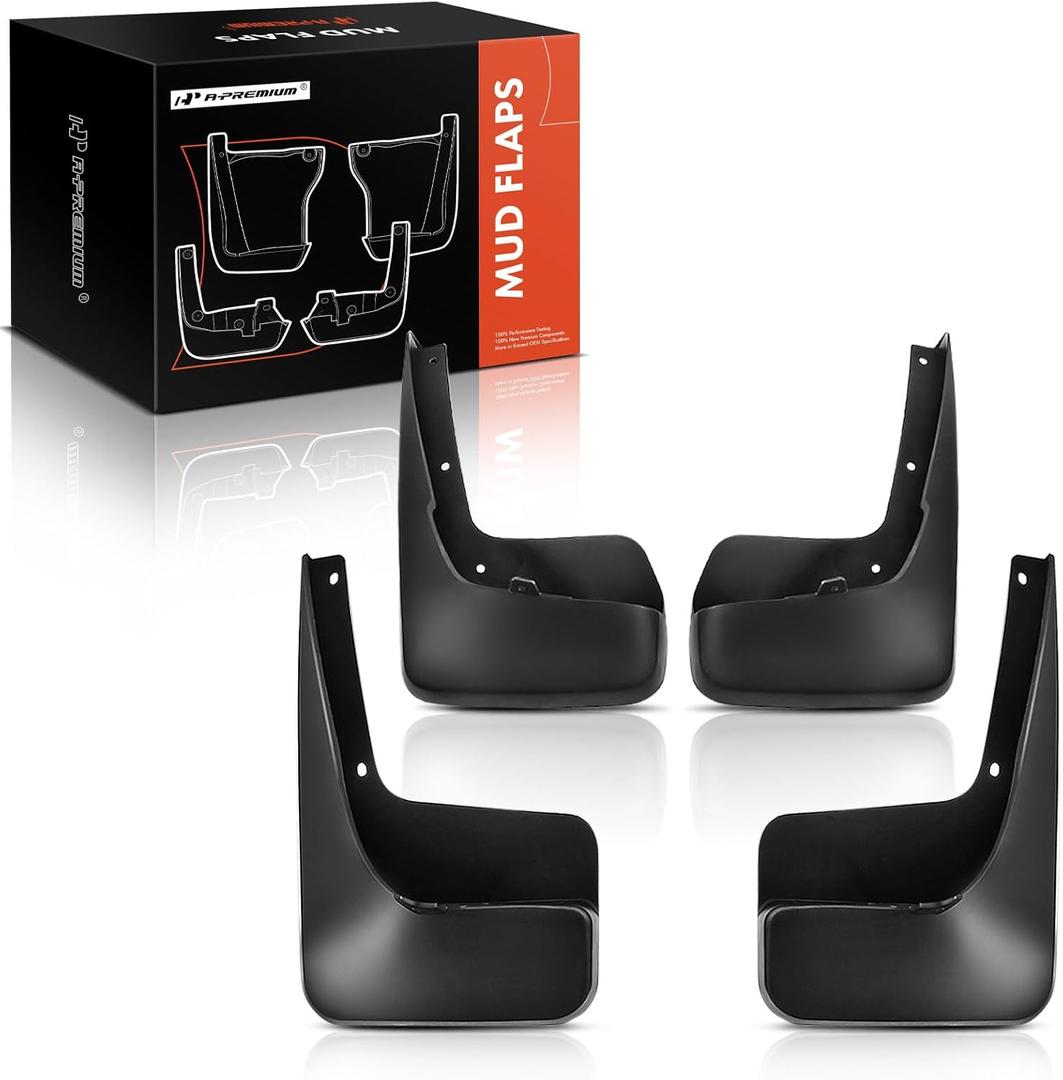 A-Premium Mud Flaps Compatible with Chrysler Town & Country 2011-2016 Mini Passenger Van, No Drilling Required Mud Guards with Hardware Accessories, Set of 4 Front and Rear