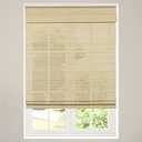 Calyx INTERIORS Cordless Bamboo Roman Shade Blind, Light Filtering, 46.5" W x 48" H, Ceylon Natural, Neutral and Yellow Wood Tones. Limited Privacy