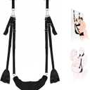 BDSM Sex Swing Bondage Restraints - Updaged 2 in 1 Door Sex Swing & Thigh Sling with Adjustable Straps Soft Plushs Thicked Metal Holds up to 400lbs,Sex Things for Couples Kinky Adult Sex Toys