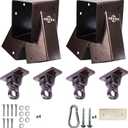ABUSA Heavy Duty Swing Sets Brackets Including 2 Bronze A-Frame Swing Set Brackets and 4 Swing Hangers for Playground Equipment Mounting Parts Hardware Included (Bronze)