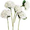 PARTY JOY 12PCS 15.4In Artificial Hydrangea Silk Flowers Bouquet Faux Hydrangea Stems for Wedding Centerpieces Home Decor (White,12pcs)