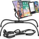 AboveTEK iPad Holder for Bed, Adjustable Tablet Bed Stand Mount, 360° HandsFree Kindle Holder for Reading in Bed, Compatible w/ 4.7"15.6" Tablets/iPads/Kindles/Phones/Samsung  Durable & Flexible