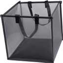 Mesh Laundry Hamper Handle Portable Laundry Basket for Clothes Toys and Blankets Breathable Design Material for Home Dorm and Travel (Black)