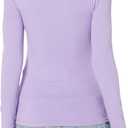 Amazon Essentials Sweater for Women, Long Sleeve Slim-Fit Rib Scoop Neck (Available in Plus Size), Pack of 2 (Large, Lilac/White)