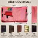 Girls Bible Case, TSWONKS Bible Coves for Girls Bible Cover Women with Shoulder Strap Leather Bible Cover with Zipper for Girl Women Christian Church Kids Pink
