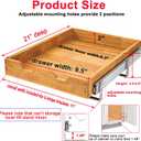 DINDON 1 Tier Pull Out Cabinet Organizer (11" W x 21" D) Single Tier Heavy Duty Sliding Wood Drawer Under Cabinet Shelf Organization Storage