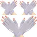 GSAFEME Cotton Gloves for Dry Hands - Fingerless Touchscreen Moisturizing Gloves for Sleeping - Cotton Eczema Gloves for Men and Women, Purple L/XL 3 Pairs