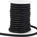 PH PandaHall 10 Yards Round Braided Leather Cord, 8mm Leather Rope Black Jewelry Craft Cord Tie Cording Leather Strap Bolo Cord for DIY Bracelets Necklaces Jewelry Crafts Belts Making Wrapping