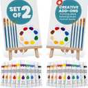 CraftyCrocodile Set of 2 Painting Kits for Adults and Couples - Sip and Paint Kit for Date Night and Crafts - Acrylic Painting Kit with Canvas Boards and Easels - Couple Art Set for Starters