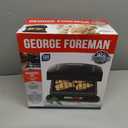George Foreman 4-Serving Removable Plate Electric Grill and Panini Press, George Tough Non-Stick Coating, Drip Tray Catches Grease, Black