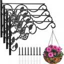 Vumdua Hanging Plants Bracket, 4 Pack 12 inch Wall Planter Hook with Iron Screws Included, Decorative Plant Hanger for Bird Feeders, Wind Chimes Indoor, Lantern, Flower Pot,Outdoor Indoor Patio Decor