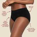 The Period Company Flow Stretch Teen Bikini Absorbent Period Underwear for Teens Heavy Flow — Leak Resistant, Reusable, Super Soft and Organic Cotton Gusset, Holds 9 Tampons — Teen Small