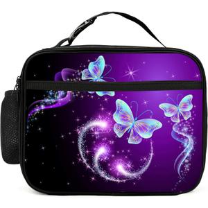 Butterfly Lunch Bag Insulated Reusable Lunch Box Kids Tote Bag For Boys Girls Women Men School Picnic Travel