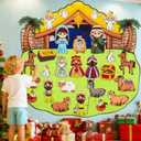 nicedepot Felt Christmas Tree for Toddlers Felt Nativity Set for Kids with 29 Pcs Detachable Ornaments Handmade Christmas Wall Hanging Decorations
