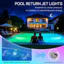 CECEFIN Return Jet Pool Lights - Underwater Light for Above Ground/Inground Pool, 7 RGB Color Changing, IP68 Submersible LED Light Waterproof, for Swimming Decoration, Summer Party Water Fun