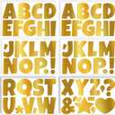 390 PCS Bulletin Board 40 Sheets Letters Large Letter Stickers Vinyl Waterproof Self-Adhesive Alphabet Sticker Letters for Poster Board Display Classroom School Mailbox Home Decor (4 Inch, Gold)