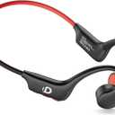 Open Ear Sport Headphones, Wireless Bone Conduction Earphones, Built-in 32GB MP3,with Mic, IP68, Sweat & Water Resistant, Up to 8 Hours Battery, Bluetooth 5.3,for Running,Workouts (Normal, Red)