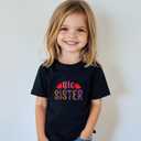Big Sister Gifts for Girls Shirts Promoted to Big Sister Announcement Shirt Toddler Short Sleeve Cotton T-Shirt 2T-8 Years Leopard Print (Black)