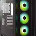 CORSAIR iCUE 4000X RGB Tempered Glass Mid-Tower ATX PC Case - 3X SP120 RGB Elite Fans - iCUE Lighting Node CORE Controller - High Airflow - Black