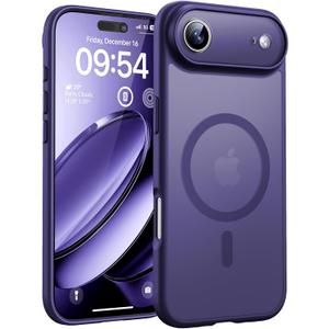 TOCOL for iPhone Air Case, Full Camera Protection, Built-in Magnetic Ring, Compatible with Magsafe Charger, Drop Protection, Translucent Matte Phone Case for iPhone 17 Air 6.5 inch (Midnight Purple)