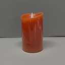 Christmas Decor Flameless LED Candles with Remote Control, 3"x 5"Battery Operated Pillar Real Wax with Timer for Christmas Decorations, Pumpkin Orange Candle