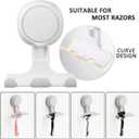 LEVERLOC Razor Holder for Shower 2 Pack, Powerful Suction Cup Shower Hooks for Towel, Loofah, Razor, Squeegee, Damage-Free Wall Hooks, Shaver Holder for Bathroom, Easy to Install and Reuse, White