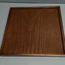 Solid Wood Serving Tray, Square Non-Slip Tea Coffee Snack Plate, Serving Tray with Raised Edges, for Home Kitchen Restaurant (11.8" x 11.8" x 0.8", Brown)