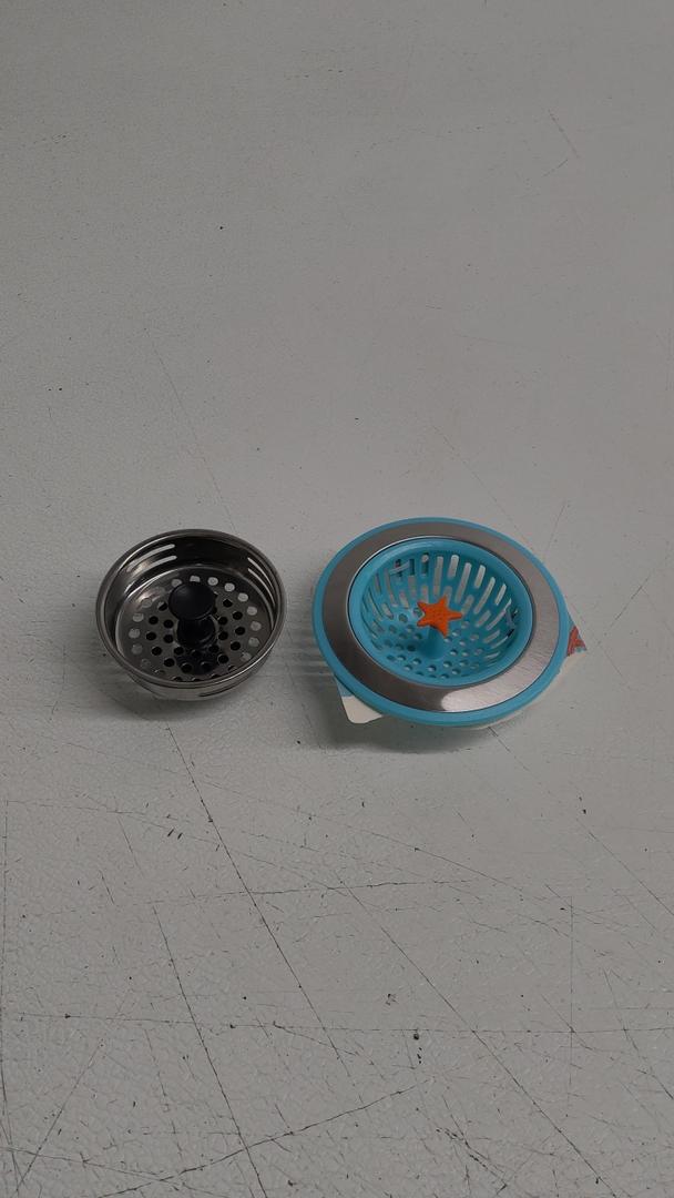 Set of 2: uxcell Mesh Sink Strainer Waste Disposal Drain Filter Hair Catcher Stopper + Tredoni 3.25" Sink Drain Strainer with Plug - Full Body Stainless Steel Drain Filter for ~3" Drain Openings (Full Body Strainer & Plug) 
