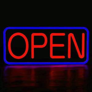 LED New Ultra Bright Extra Jumbo Open Sign,35x17 inch Open Sign for Business,with Multiple Flashing Modes, Ideal for Restaurant,12V/3A Power Supplywith Open/Close Sign, Remote Controlled (Blue/Red)