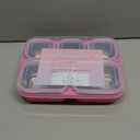 Snackle Box Containers, Stainless Steel 5 Compartments Divided Serving Tray with Lid, Removable LeakProof Portable Bento Box for Fruit Candy Nuts Food - School, Picnic and TravelPink