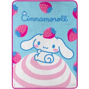 Northwest Cinnamoroll Micro Raschel Throw Blanket, 46" x 60", Strawberry Bun
