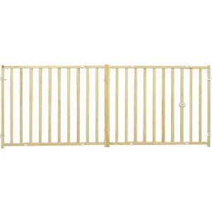 MidWest Homes for Pets Extra-Wide Swing Pet Safety Gate, Dog Gate Expands From 50.25 - 94 Inches Wide, 24-inches Tall, Natural Wood