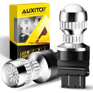 AUXITO LED Brake Tail Light Bulbs 3156 3157 LED Bulb Red 400% Brighter 3056 3057 3047 4057 Led Bulbs for Tail Stop Brake Signal Parking Lights, Brilliant Red (3157/3156, Brilliant Red)