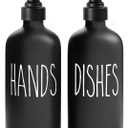 MOMEEMO Black Soap Dispenser Set, Contains Dish and Hand Soap Dispenser, Suitable for Kitchen Decor and Accessories. (Black)