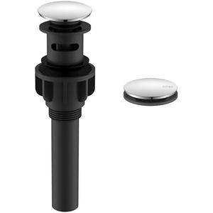 KENES Chrome Bathroom Pop Up Sink Drain with Overflow, Lavatory Bathroom Vanity Sink Drain Stopper, Sink Drain Assembly with Overflow Anti Clog Pop Up Drain