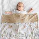 Baby Blankets for Boys Girls, Super Soft Nursery Minky Blanket Neutral with Print Brown Savanna Elephant and Cozy Raised Dotted Fleece Backing, 30 x 40 Inch Double Layer Bed Throws